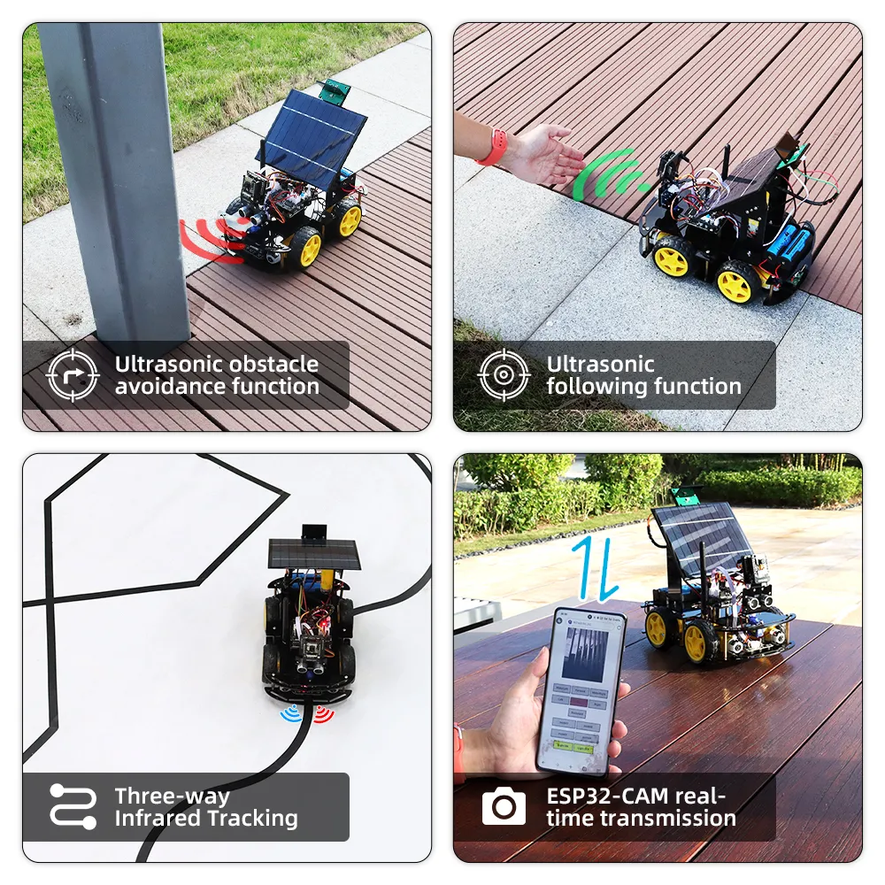 ESP32 CAM Solar Charging Smart Car Kit